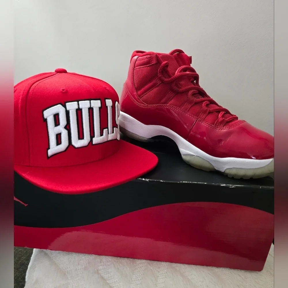 Nike Red and White High-Top Sneakers with Air Cushioning